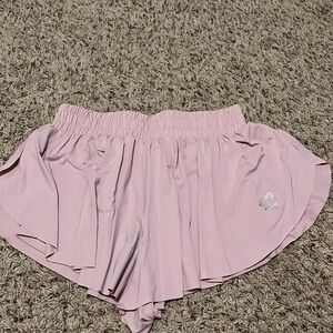 baby pink flowy shorts